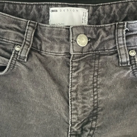 ASOS Charcoal Corduroy Trousers - Picture 3 of 4